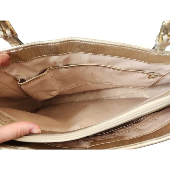 Tory Burch York Buckle Natural Straw Tote Shoulder Bag - Picture 6 of 13